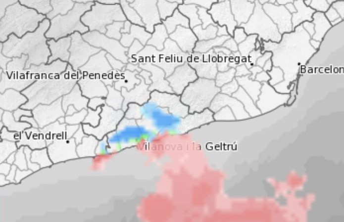 Nieva en la comarca del Garraf (hoy es domingo 3 de abril de 2022)